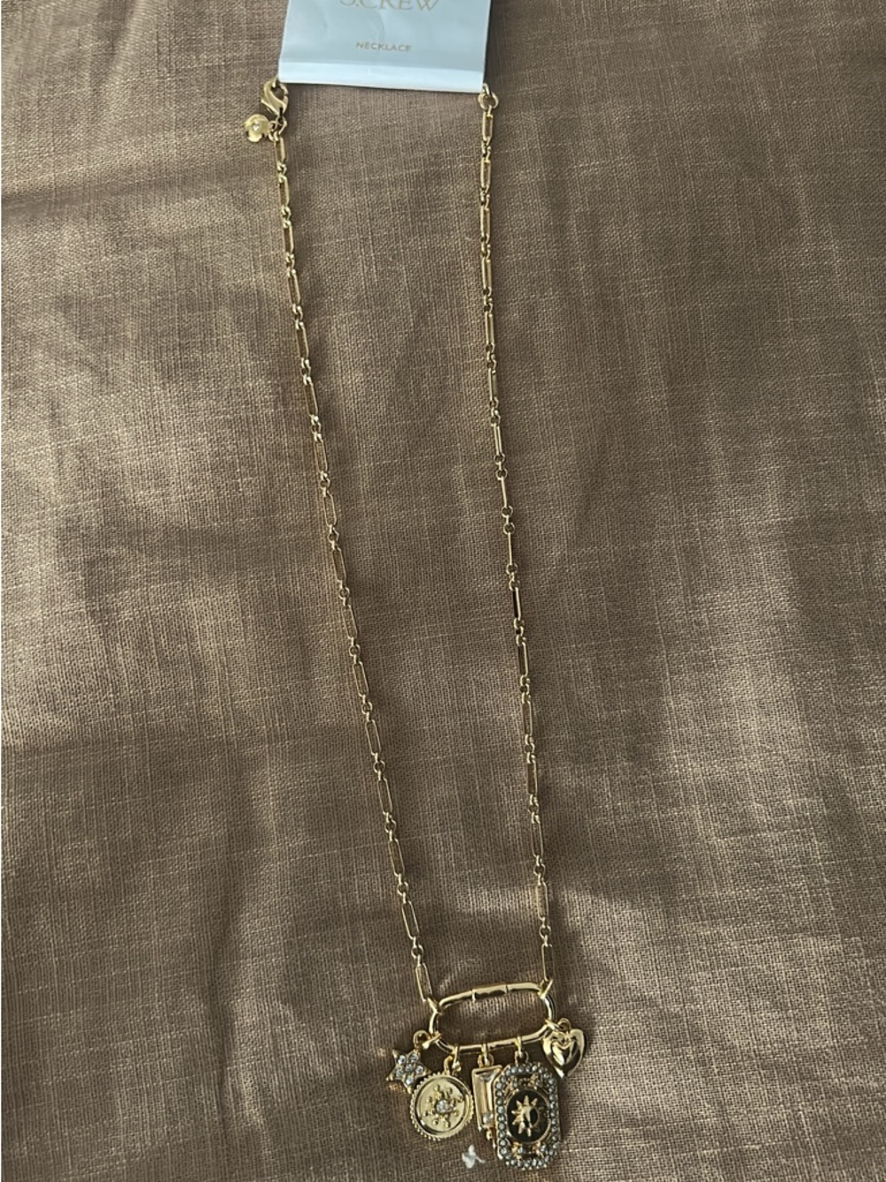 J. Crew Gold Multi-Charm Pendant Necklace